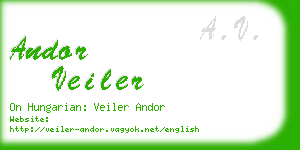 andor veiler business card